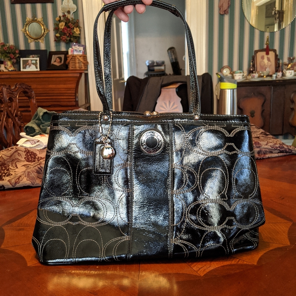 Coach black C print NWT